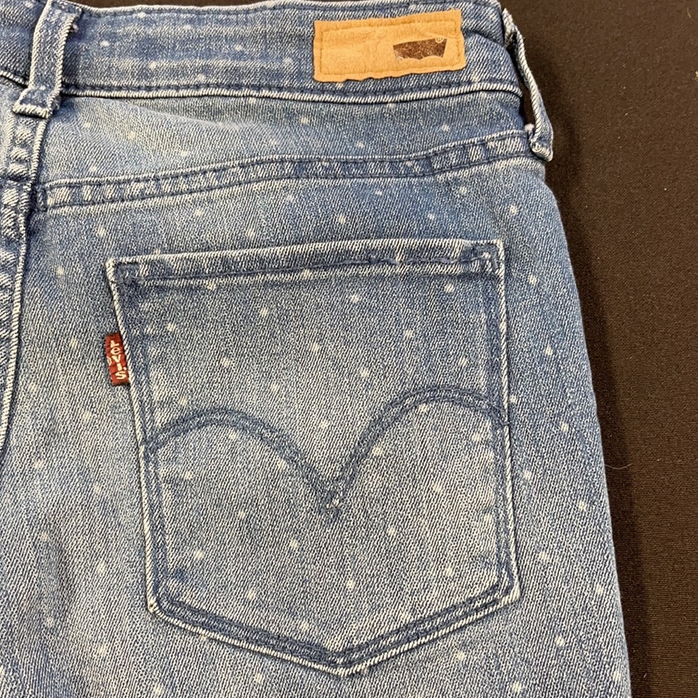 Levi’s White Polka Dot Jean Stretch Leggings Size 25 - Picture 4 of 7
